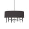 Dainolite 6 Light Incandescent Chandelier, Polished Chrome with Black Shade LAN-246C-PC-BK