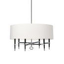 Dainolite 6 Light Incandescent Chandelier, Polished Chrome with White Shade LAN-246C-PC-WH