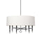 Dainolite 6 Light Incandescent Chandelier, Polished Chrome with White Shade LAN-246C-PC-WH