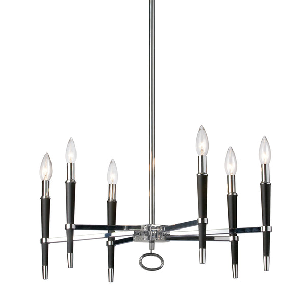 Dainolite 6 Light Incandescent Chandelier, Polished Chrome Finish LAN-246C-PC