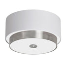 Dainolite 14"Flush-Mount with White Linen Shade LAR-143FH-SC