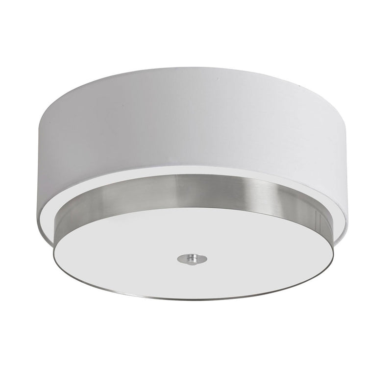 Dainolite 20"Flush-Mount with White Linen Shade LAR-203FH-SC