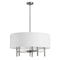 Dainolite 5 Light Chandelier with White Linen Drum Shade LAR-245C-SC