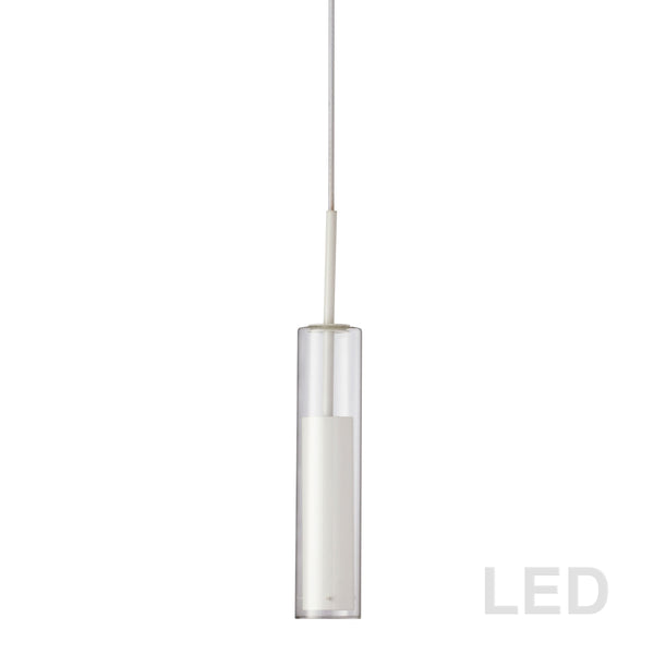 Dainolite 5W LED Pendant, White Finish LUN-1LEDP-WH