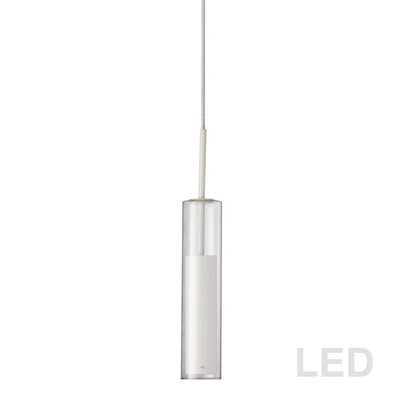 Dainolite 5W LED Pendant, White Finish LUN-1LEDP-WH