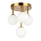 Dainolite 4 Light Flush Mount, Aged Brass with Opal Glass MGL-94FH-AGB