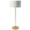 Dainolite 1 Light Drum Floor Lamp with White Shade Aged Brass MM221F-AGB-790