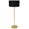 Dainolite 1 Light Drum Floor Lamp with Black Shade Aged Brass MM221F-AGB-797