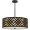 Dainolite 4 Light Pendant, Black/Gold Shade MON-244P-PC-GBK