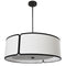 Dainolite 3 Light Notched Drum Pendant Bk, White Shade and Diffuser NDR-243P-BK-WH