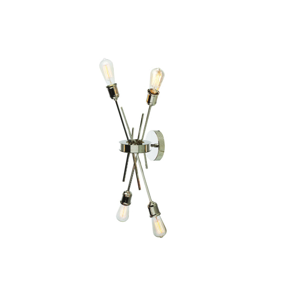 Dainolite 4 Light Wall Sconce, Burnished Chrome Finish NEB-194W-BC