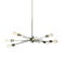 Dainolite 6 Light Horizontal Pendant, Burnished Chrome Finish NEB-326HP-BC