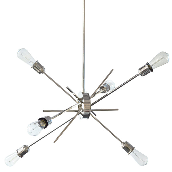 Dainolite 6 Light Pendant, Burnished Chrome Finish NEB-336P-BC