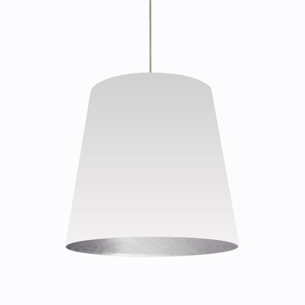 Dainolite 1 Light Oversized Drum Pendant, Large - White /Silver OD-L-691