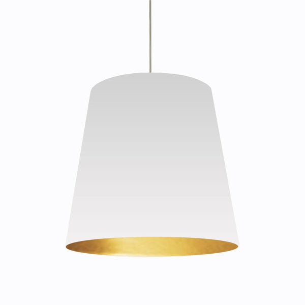 Dainolite 1 Light Oversized Drum Pendant, Large - White /Gold OD-L-692