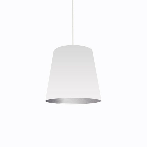 Dainolite 1 Light Oversized Drum Pendant, Medium - White /Silver OD-M-691