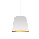 Dainolite 1 Light Oversized Drum Pendant, Small - White /Gold OD-S-692