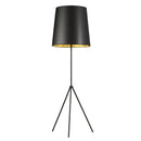 Dainolite 1 Light 3 Leg Drum Floor Fixture with Black/Gold Shade OD3-F-698-MB