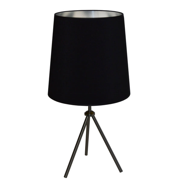 Dainolite 1 Light 3 Leg Drum Table Fixture with Black/Silver Shade OD3T-L-697-MB