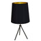 Dainolite 1 Light 3 Leg Drum Table Fixture with Black/Gold Shade OD3T-L-698-MB