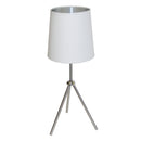 Dainolite 1 Light 3 Leg Drum Table Fixture with White/Silver Shade OD3T-S-691-SC