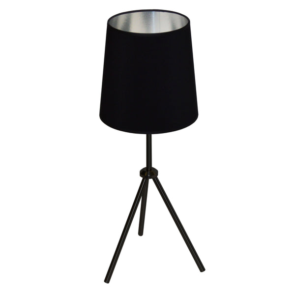 Dainolite 1 Light 3 Leg Drum Table Fixture with Black/Silver Shade OD3T-S-697-MB