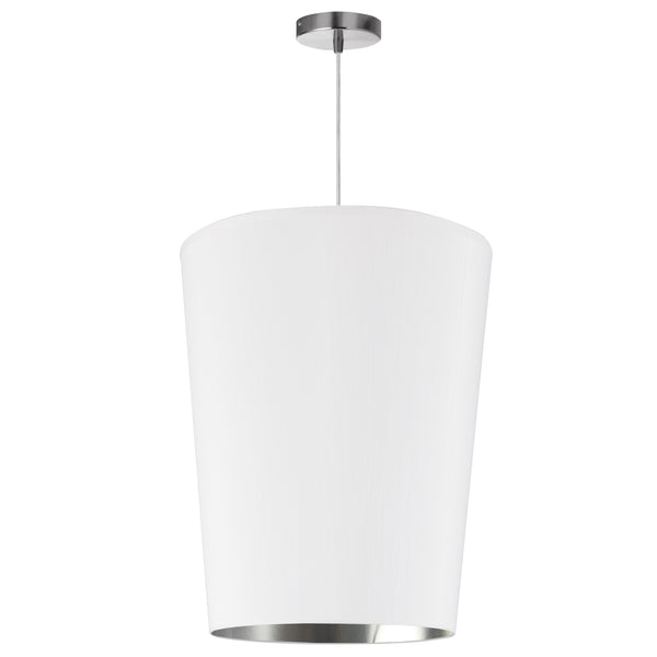 Dainolite 1 Light Paisley Pendant White /Silver, Medium Polished Chrome PAI-M-691