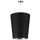 Dainolite 1 Light Paisley Pendant Black/Silver, Medium Polished Chrome PAI-M-697