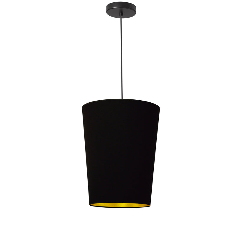 Dainolite 1 Light Paisley Pendant Black/Gold, Small Black PAI-S-698