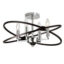 Dainolite 4 Light Incandescent Semi Flush, Polished Chrome and Matte Black PAL-184SF-PC-MB