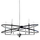 Dainolite 6 Light Incandescent Chandelier, Polished Chrome and Matte Black Finish PAL-276C-PC-MB