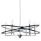 Dainolite 6 Light Incandescent Chandelier, Polished Chrome and Matte Black Finish PAL-276C-PC-MB