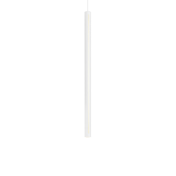 Dals Lighting 48" LED pendant cylinder CCT select ø1.9'' dia. Wht PDLED120-48-WH