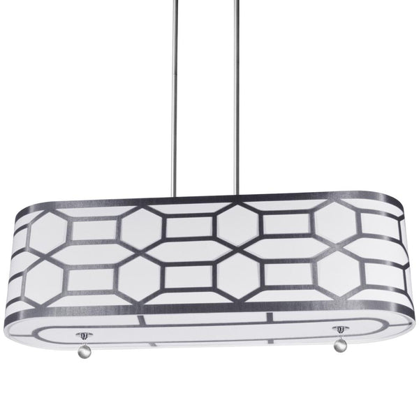 Dainolite 4 Light Horizontal Pendant, Silver PEM-344HP-PC-SV