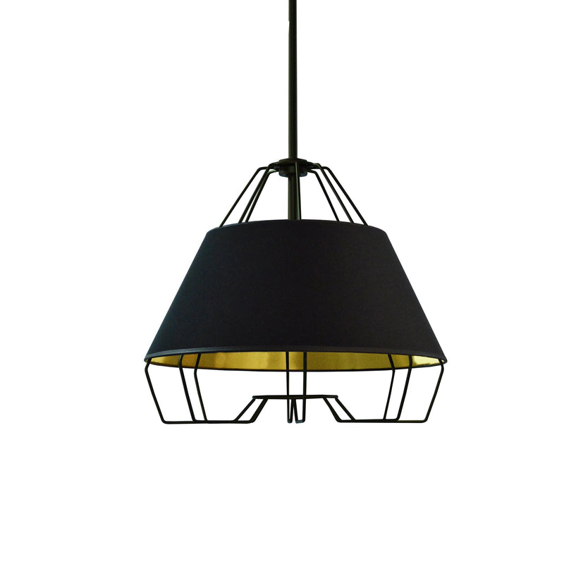 Dainolite 1 Light, 15" Diameter Pendant, Black/Gold ROC-1512-698