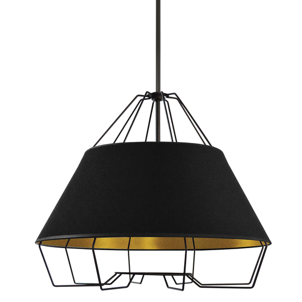 Dainolite 4 Light, 24" Diameter Pendant, Black/Gold ROC-2420-698