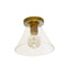Dainolite 1 Light Flush Mount, Aged Brass with Clear Glass RSW-91FH-AGB-Clear