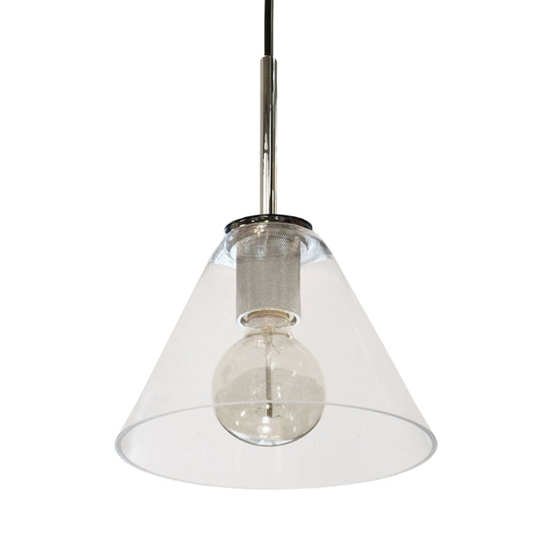 Dainolite 1 Light Pendant, Polished Chrome with Clear Glass RSW-91P-PC-Clear