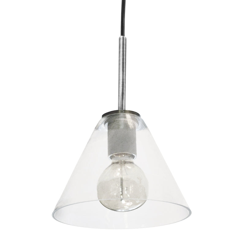 Dainolite 1 Light Pendant, Satin Chrome with Clear Glass RSW-91P-SC-Clear