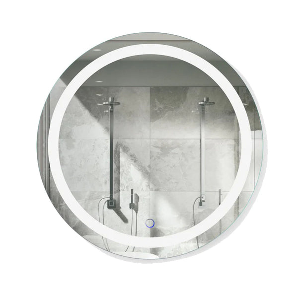 Krugg Icon Round 24" X 24" LED Bathroom Mirror with Dimmer and Defogger Round Lighted Vanity Mirror ICON2424R