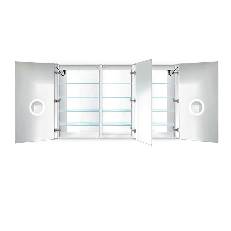 Krugg Svange 66" X 42" LED Medicine Cabinet with Dimmer and Defogger SVANGE6642DLRR