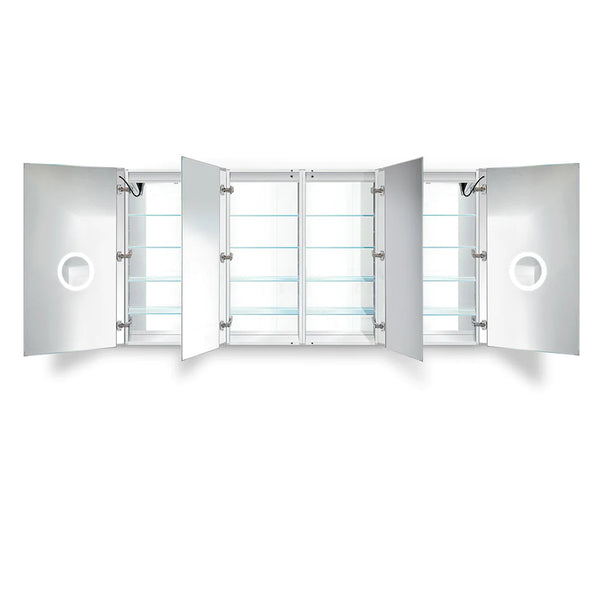 Krugg Svange 84" X 42" LED Medicine Cabinet with Dimmer and Defogger SVANGE8442DLLRR