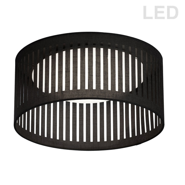 Dainolite 14W Slit Drum LED Flush Mount, Black SDLED-15FH-BK