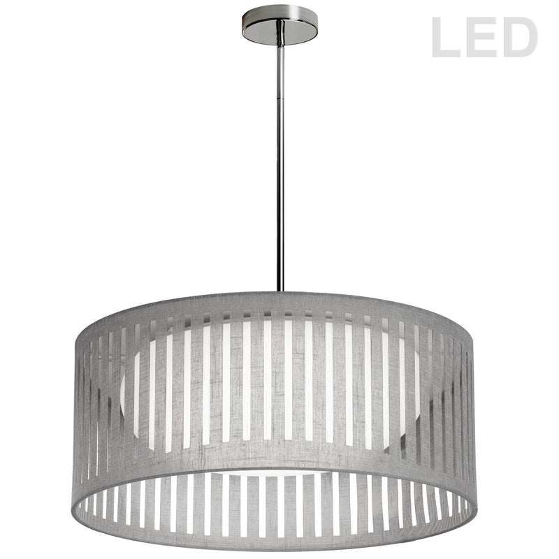 Dainolite 22W Slit Drum LED Pendant, Grey Shade SDLED-20P-GRY