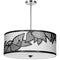 Dainolite 4 Light Pendant Polished Chrome Black and White Shade SOP-244P-PC-BW