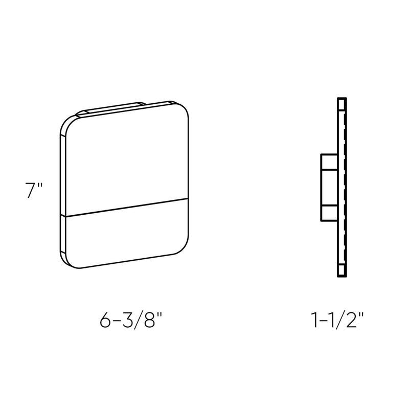 Dals Lighting 6" Square Ultra Slim Wall Sconce SQS06-3K-WH