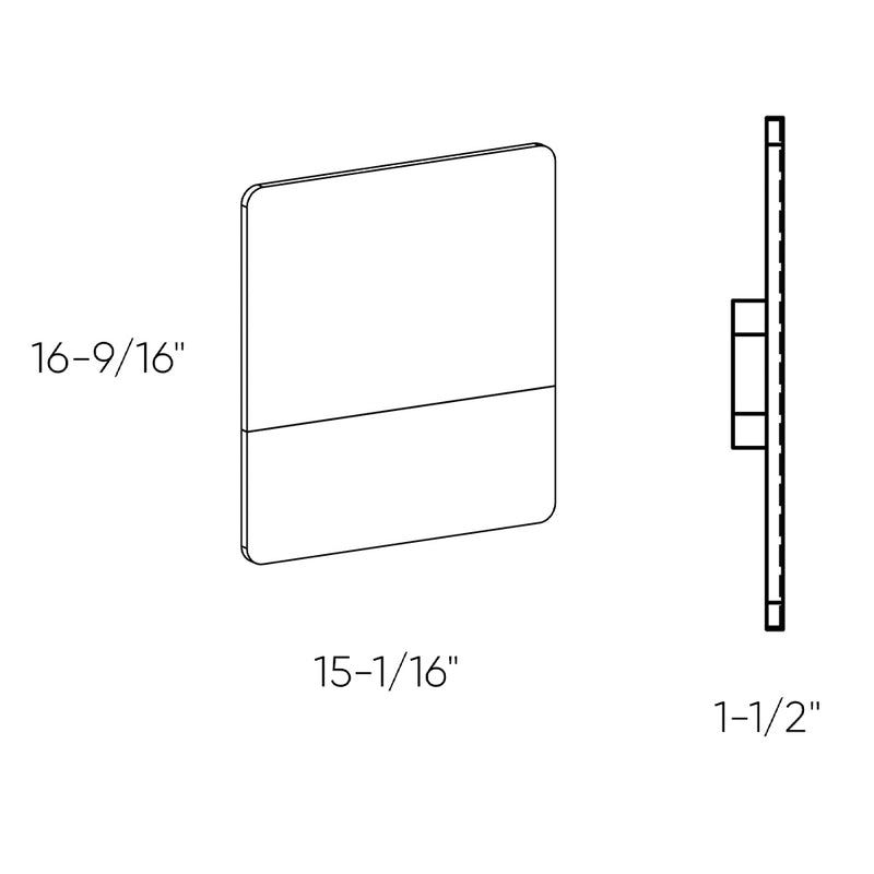 Dals Lighting 15" Square Ultra Slim Wall Sconce SQS15-3K-BK