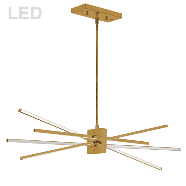 Dainolite 46W LED Horiz Pendant Aged Brass with White Acrylic Diffuser SUM-35HP-AGB