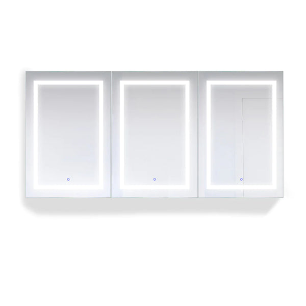 Krugg Svange 72" X 36" Triple LED Medicine Cabinet with Dimmer and Defogger SVANGE7236TLRR