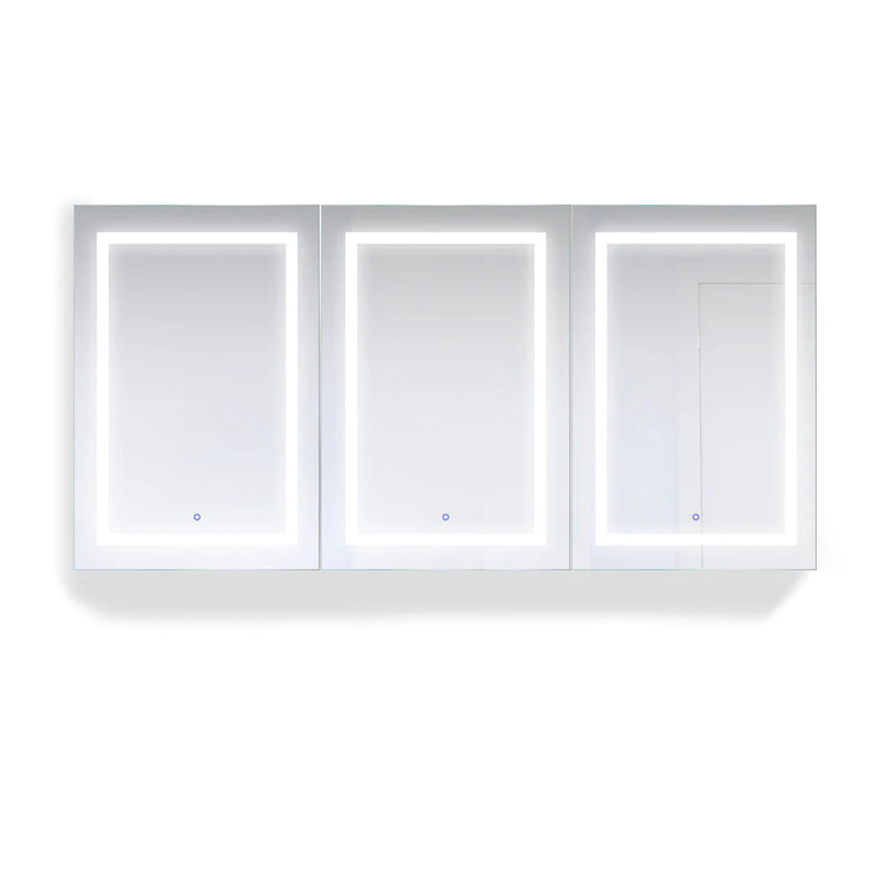 Krugg Svange 72" X 36" Triple LED Medicine Cabinet with Dimmer and Defogger SVANGE7236TLRR